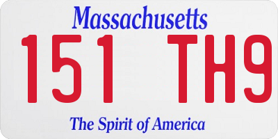 MA license plate 151TH9