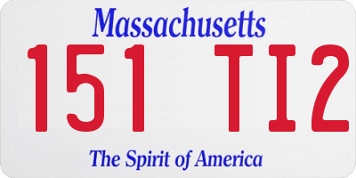 MA license plate 151TI2