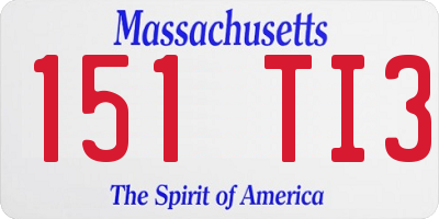 MA license plate 151TI3