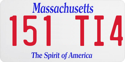 MA license plate 151TI4