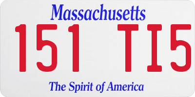 MA license plate 151TI5