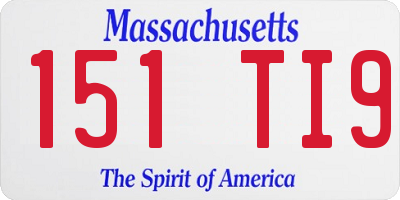 MA license plate 151TI9