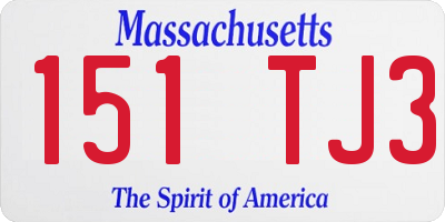 MA license plate 151TJ3