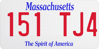 MA license plate 151TJ4