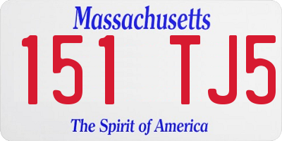 MA license plate 151TJ5