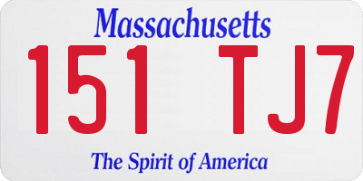 MA license plate 151TJ7