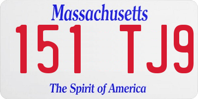 MA license plate 151TJ9