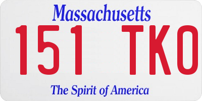 MA license plate 151TK0