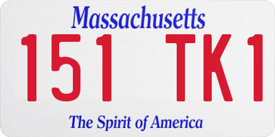 MA license plate 151TK1