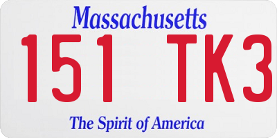 MA license plate 151TK3