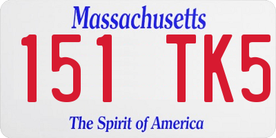 MA license plate 151TK5