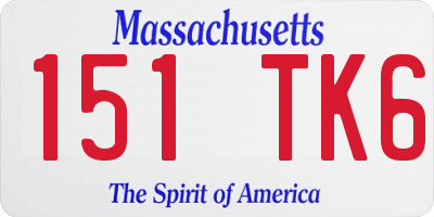 MA license plate 151TK6