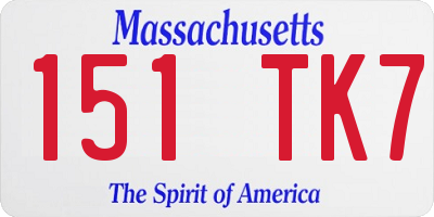 MA license plate 151TK7