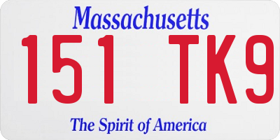 MA license plate 151TK9