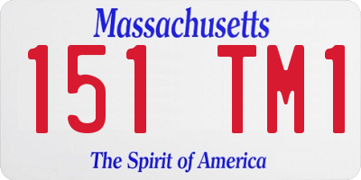 MA license plate 151TM1
