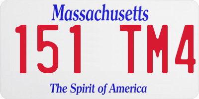 MA license plate 151TM4
