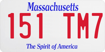 MA license plate 151TM7