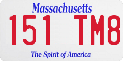 MA license plate 151TM8