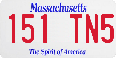 MA license plate 151TN5