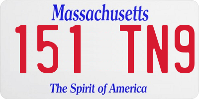 MA license plate 151TN9