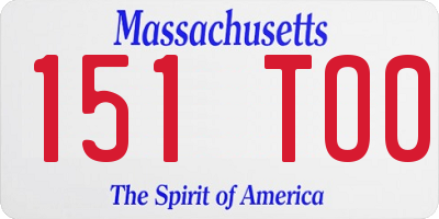 MA license plate 151TO0