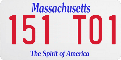 MA license plate 151TO1
