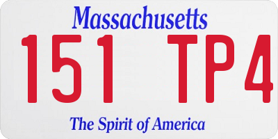 MA license plate 151TP4