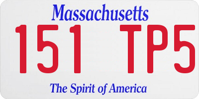 MA license plate 151TP5