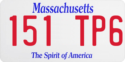 MA license plate 151TP6
