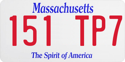 MA license plate 151TP7