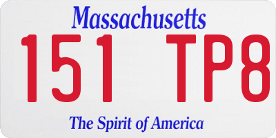 MA license plate 151TP8