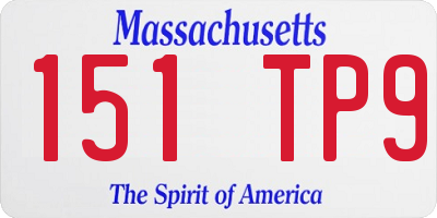 MA license plate 151TP9