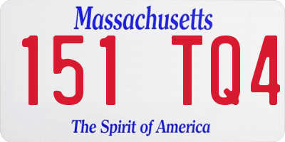 MA license plate 151TQ4