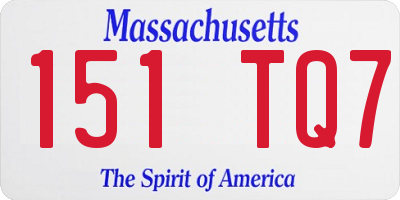 MA license plate 151TQ7