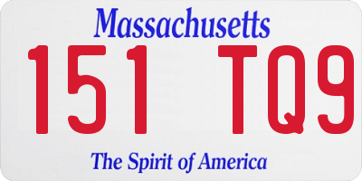 MA license plate 151TQ9