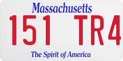 MA license plate 151TR4