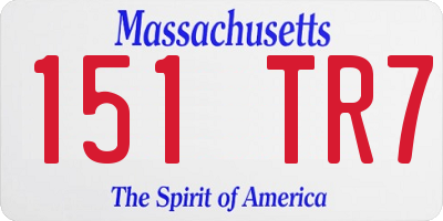 MA license plate 151TR7