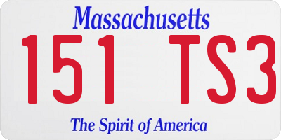MA license plate 151TS3