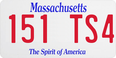 MA license plate 151TS4