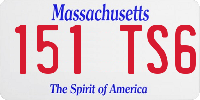 MA license plate 151TS6