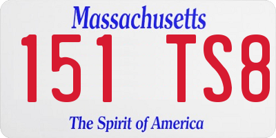 MA license plate 151TS8