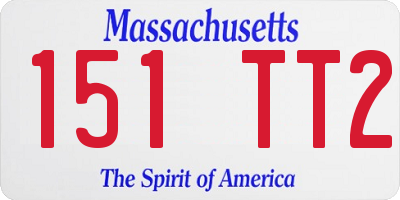 MA license plate 151TT2