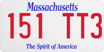 MA license plate 151TT3