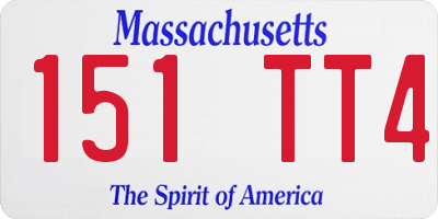MA license plate 151TT4