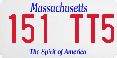 MA license plate 151TT5