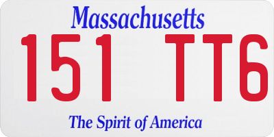 MA license plate 151TT6