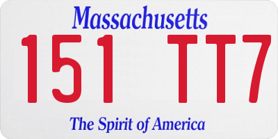 MA license plate 151TT7
