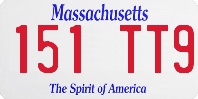 MA license plate 151TT9