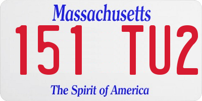 MA license plate 151TU2