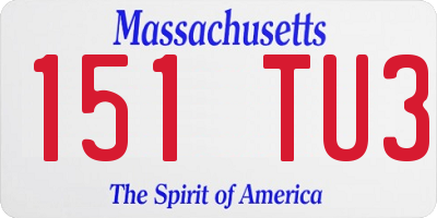 MA license plate 151TU3